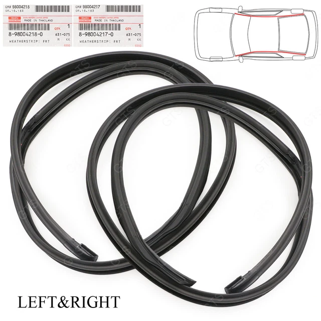 LEFT+RIGHT DRIP ROOF Rail Weatherstrip Rubber Seals For Isuzu DMax