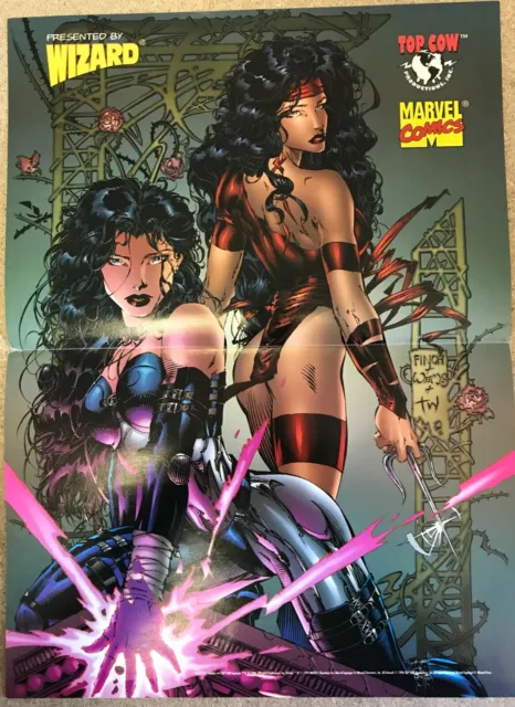 Elektra/Cyblade Reversible Marvel/Top Cow Promo Poster (New) 1996 David Finch