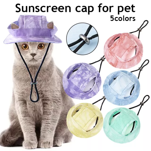 Cane Cappello Animali Sole Visiera Con Orecchio Fori Mento Cinghia per Cani Ca ★