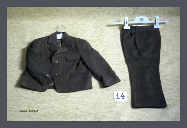 Abito Autunno Bambini Ragazzi Nuovo Marrone Retrò Vintage Anni 60 - 70 Greco Grecia