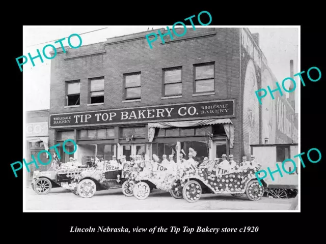 OLD LARGE HISTORIC PHOTO OF LINCOLN NEBRASKA THE TOP TOP BAKERY STORES c1920