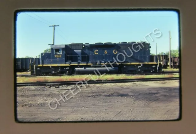Original '76 Ektachrome Slide C&O Chesapeake Ohio 7512 SD40 Garrett   31V57