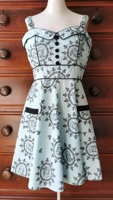 Ladies Hell Bunny Dress Alchemy Sailor Rockabilly Goth Retro Size Medium Size 12