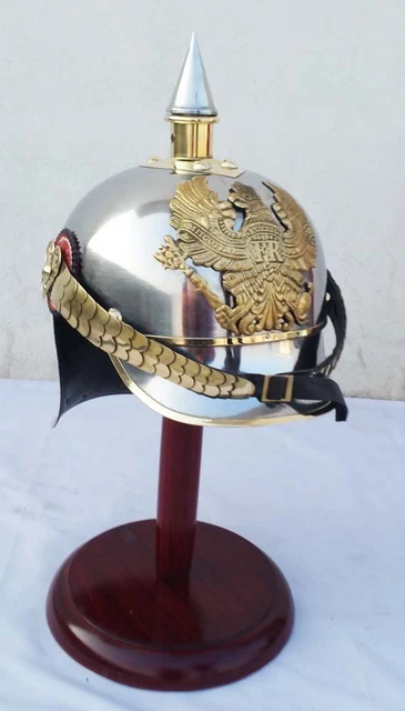 Casque Prussien Antique Partie Fait Main Allemand