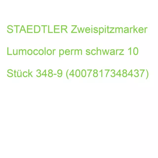 STAEDTLER Zweispitzmarker Lumocolor perm schwarz 10 Stück 348-9 (4007817348437)