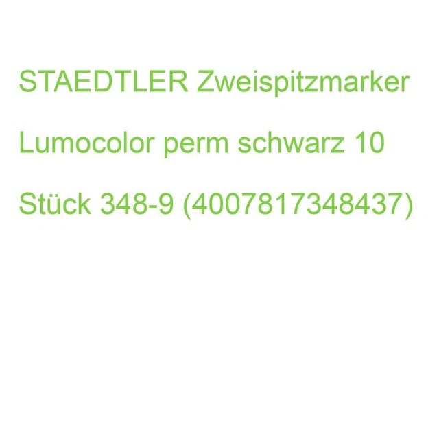 STAEDTLER Zweispitzmarker Lumocolor perm schwarz 10 Stück 348-9 (4007817348437)