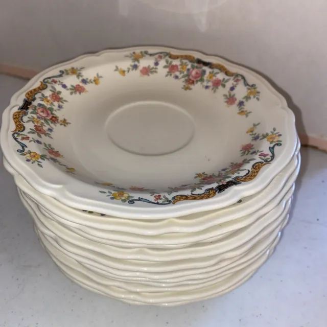 Vintage Edwin Knowles China floral pattern saucers Lot Of 12