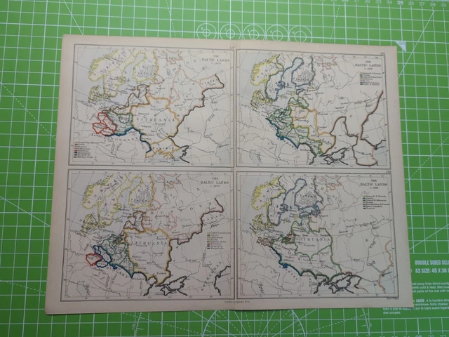 1882 The Baltic Lands 1400 1478 1563 1617 A.D Map - Weller