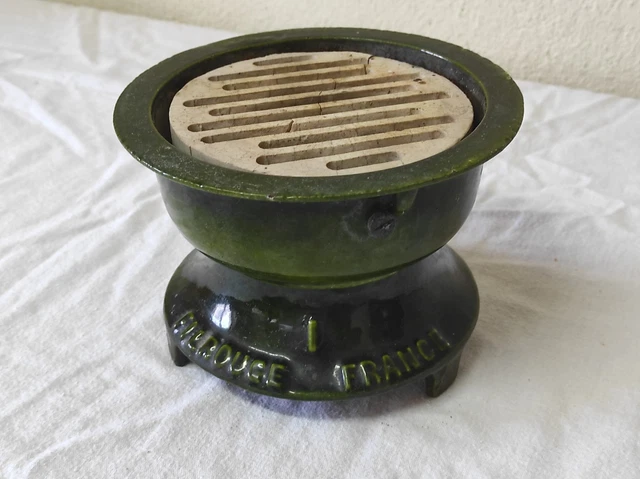 Réchaud De Camping Vintage GAI France - Alcool, Fonte émaillée Verte, Pièce De Décoration