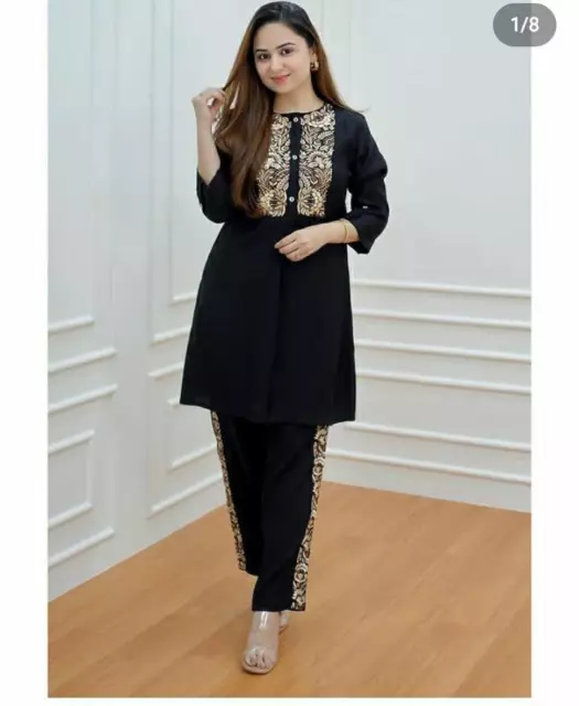 Indian Bollywood Women embroidered Kurti Kurta Ethnic Designer Top Tunic Dress