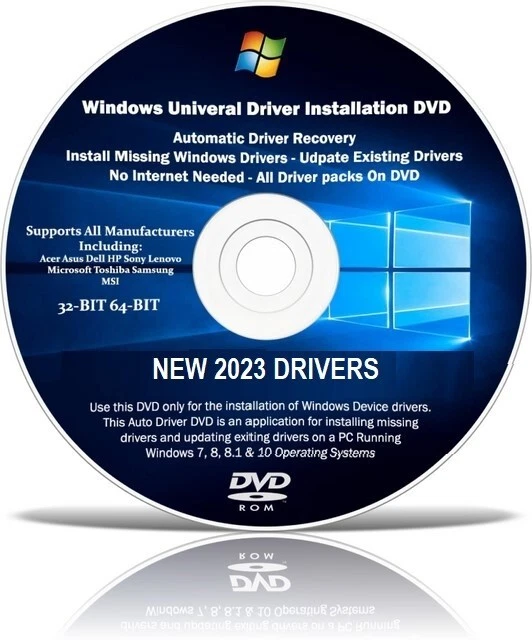 LATEST 2023 WINDOWS driver repair DVD PC/Laptop missing drivers XP