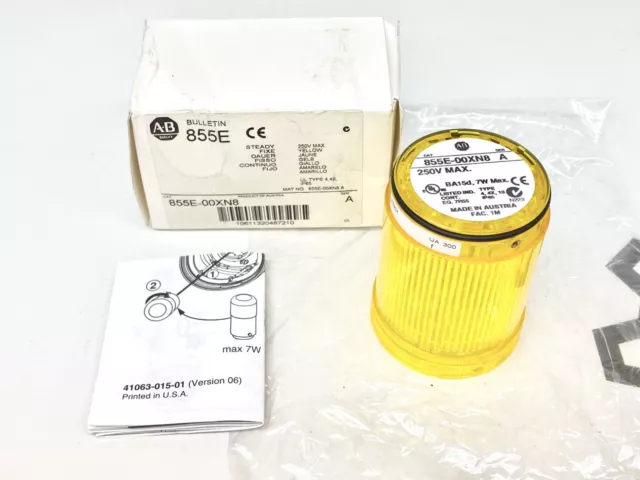 Allen Bradley 855E-00XN8 250V Max Steady YELLOW Stack Light Lens
