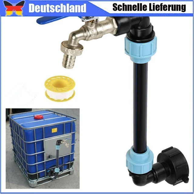 IBC Schwanenhals Auslaufhahn 3/4 Zoll - Komplettset Für 1000L Wassertanks