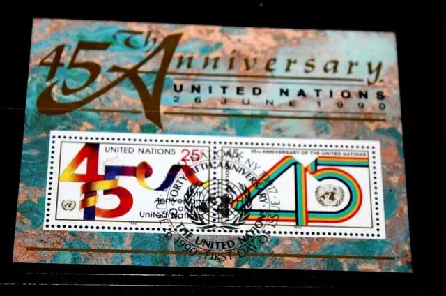 United Nations 1990 Un  45Th Anniversary Miniature Sheet Fine Cto