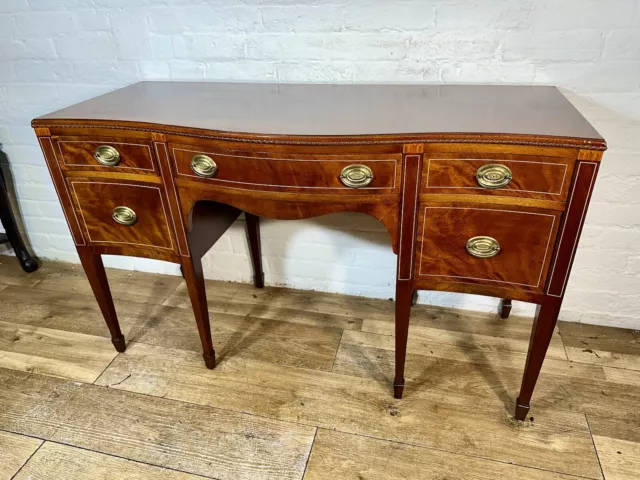Antique Georgian Mahogany Bow Fronted Sideboard / Desk . Free Delivery Available