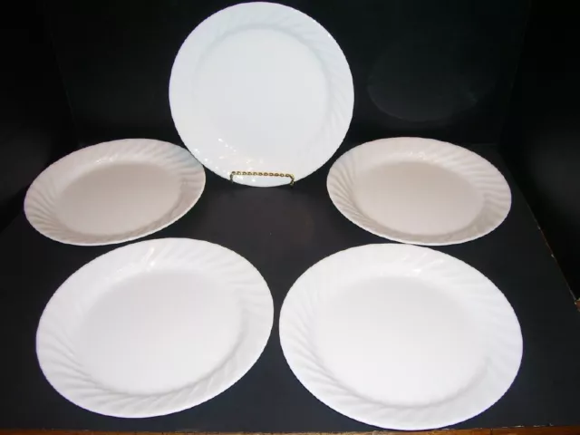 CORELLE Corning ENHANCEMENTS 9" Luncheon Plates- WHITE SWIRL