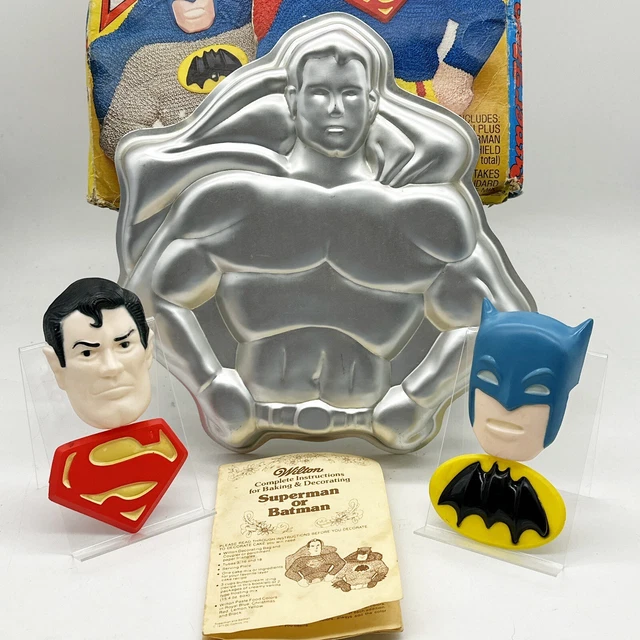 VINTAGE WILTON SUPER Hero Cake Pan Set Batman Superman Original Box ...