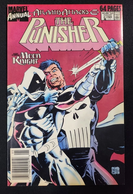 Marvel Annual Atlantis Attacks The Punisher #2 Moon Knight App 1989 Newsstand