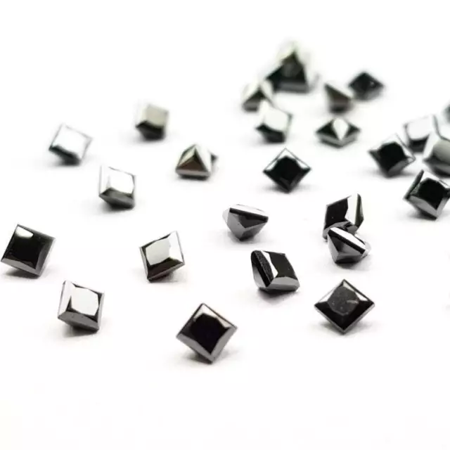 1.14 Carat Diamond Lot Natural Black Princess Diamond Cut Natural Black Daimond.