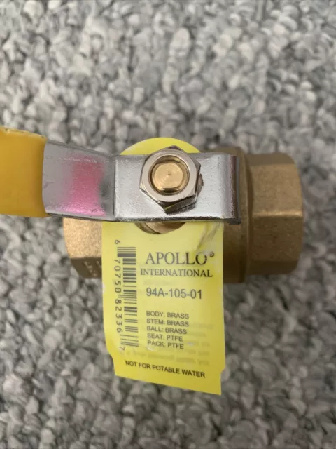 Apollo 94A10501 1" Fnpt Brass Ball Valve Inline 3