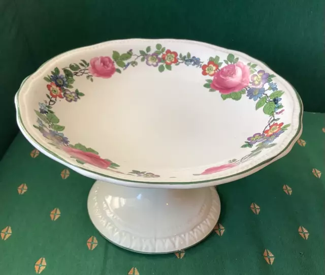 Villeroy & Boch Franz Anton Mehlem Bonn alte Fußschale Blumendekor SUPER