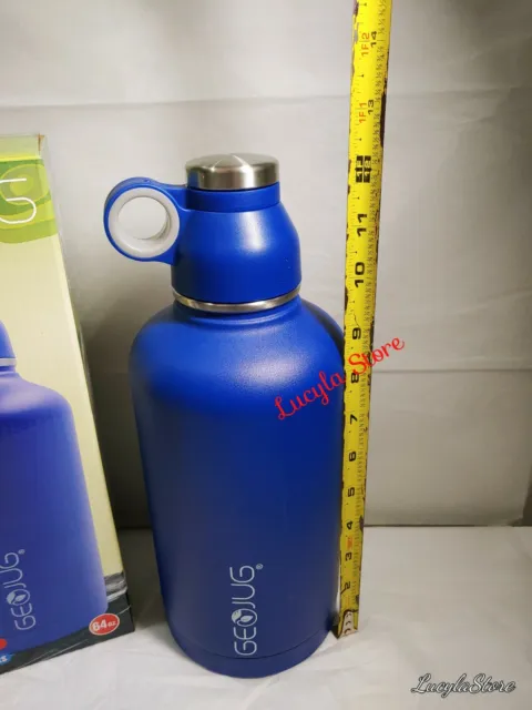 Brentwood GeoJug 64 fl oz Stainless Steel Vacuum Insulated Water Bottle BLUE 24h 7