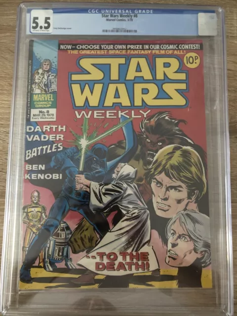 CGC 5.5 - Star Wars Weekly #8 - 29 Mar 1978 - Marvel UK - Darth Vader - RARE