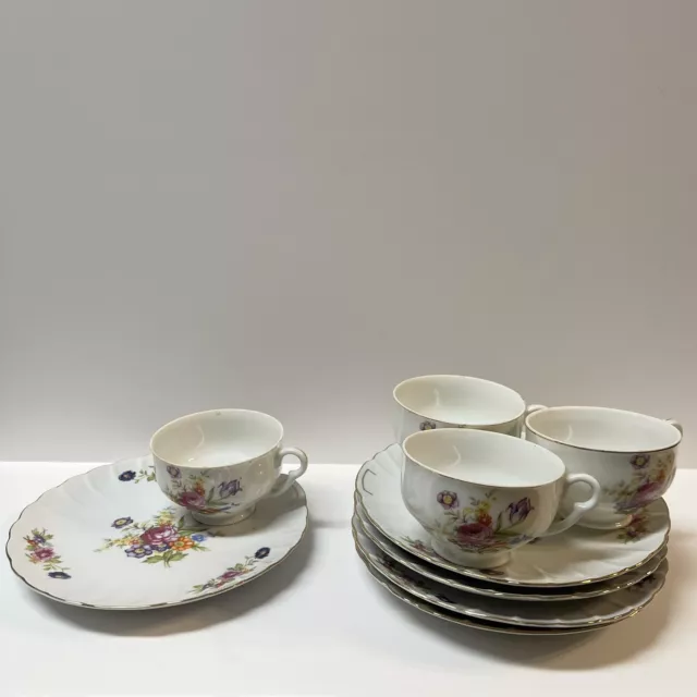 8 Pc Vintage Fred Roberts & Company China 7 1/2” Tea Plates Cups San Francisco 3