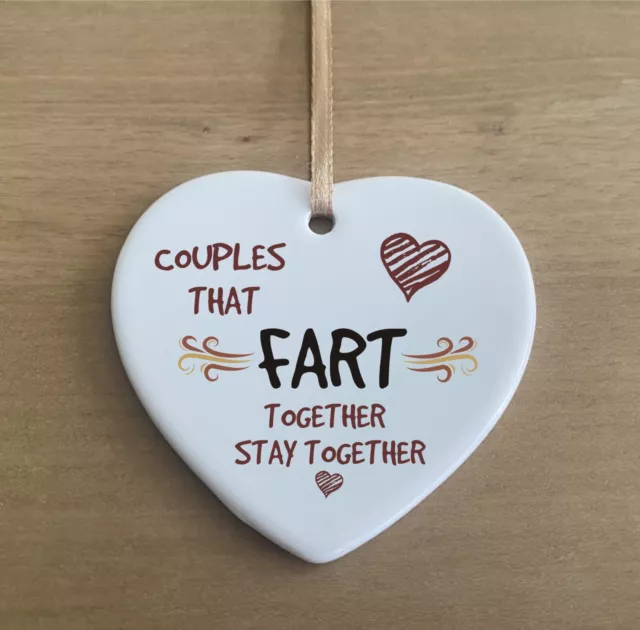 Funny Couples That Fart Valentines Day Ceramic Novelty Plaque Sign Gift cr91