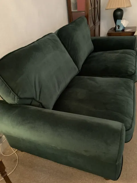 Green Velvet 3 Seater Sofa,  Forest Green