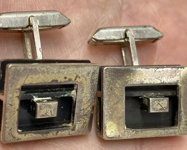 MCM SIGNED Vintage 1950s CHICAGO Modernist NITA LUSTIG Sterling Silver Cufflinks MCM SIGNED Vintage 1950s CHICAGO Modernist NITA LUSTIG Sterling Silver Cufflinks