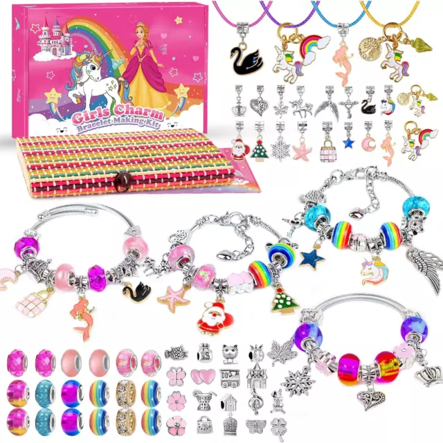 HYASIA Unicorn Gifts for Girls Jewelry Making Kit - Kids Toys Arts Crafts for Kids Age 6 7 8 9 10+ Year Old, Charm Bracelet Making Supplies Beads, Girl