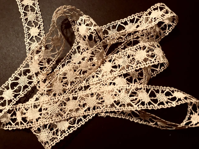 Vintage Cute Remnants Salvage Ecru Maltese Insertion Lace Edging Trim 55 x 3/4" Vintage Cute Remnants Salvage Ecru Maltese Insertion Lace Edging Trim 55 x 3/4"
