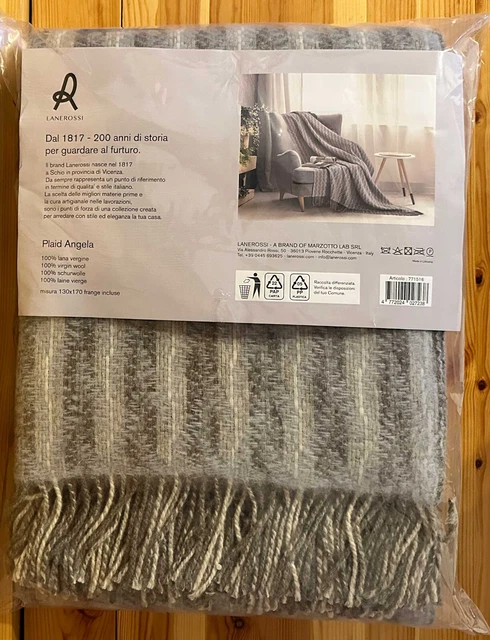 Plaid Iseo Lana Vergine 130x170cm - Grigio Check, Caldo E Morbido - Foto 8