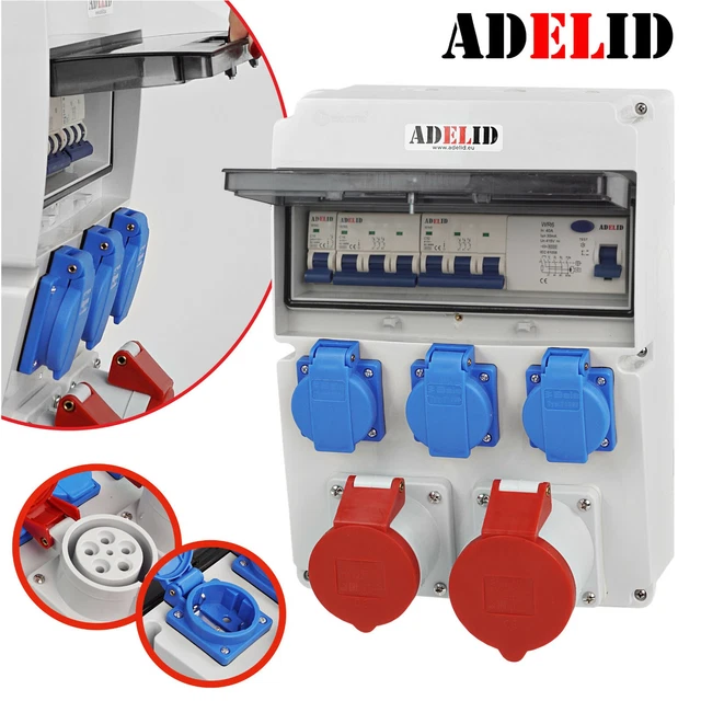 Distributeur De Charge Vélo électrique – 3 Prises Schuko – 16A Avec FI – ABB – Neuf