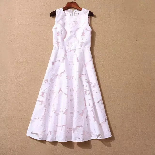 TED BAKER ROSHI Burnout Jacquard Midi Dress Size 5 UK 16 89.99