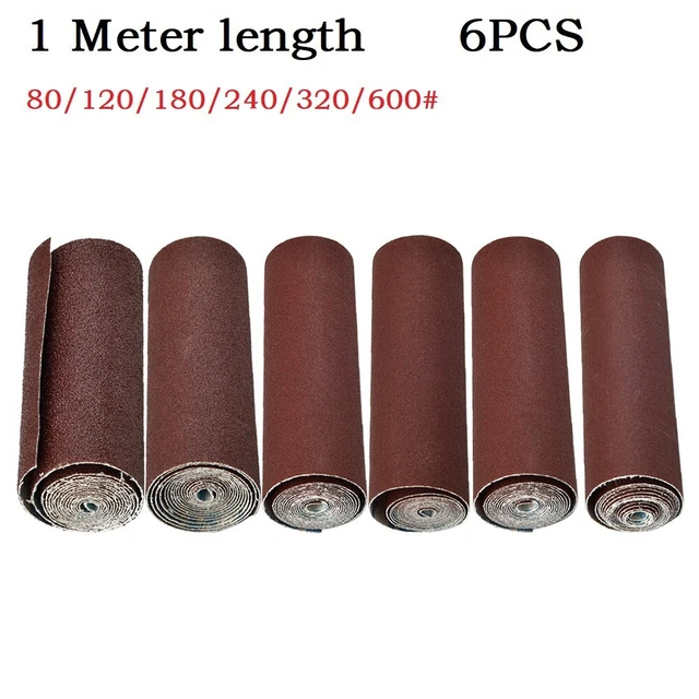 6 Rotolo 1M 80-600 Grit-Emery Panno Lucidante Sandpaper-For-Grinding-Tools