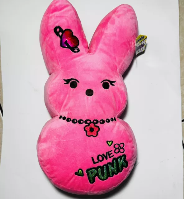 Emo Punk Peeps Easter Bunny Plush 15” Pink Peep Stuffed Animal