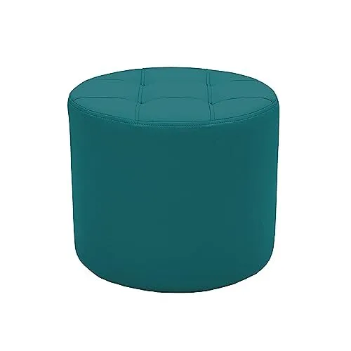 Tufted Round Accent Ottoman Hand Upholstered Commercial-Grade Furniture for Lobb