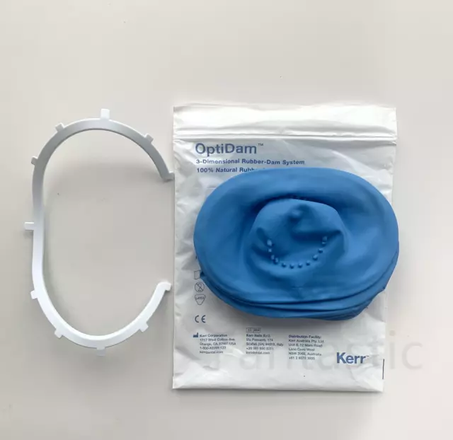 10Pcs Dental KERR Rubber Dam Sheets 3D Nipple OptiDam Anterior 1Pcs White Frame