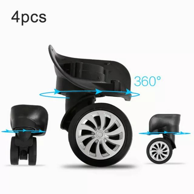 4 Pcs Luggage Suitcase Replacement Wheels 360 Spinner Swivel Casters Universal