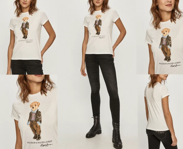 Polo Ralph Lauren Bear Imprimé Ours T-Shirt Retro Ourson Chemise Top de Luxe