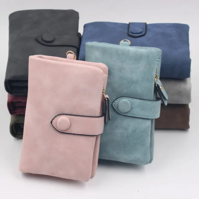 Korean Style Pocket Short Wallet Soft Leather Multi-slot Purse Tri-fold Wallet