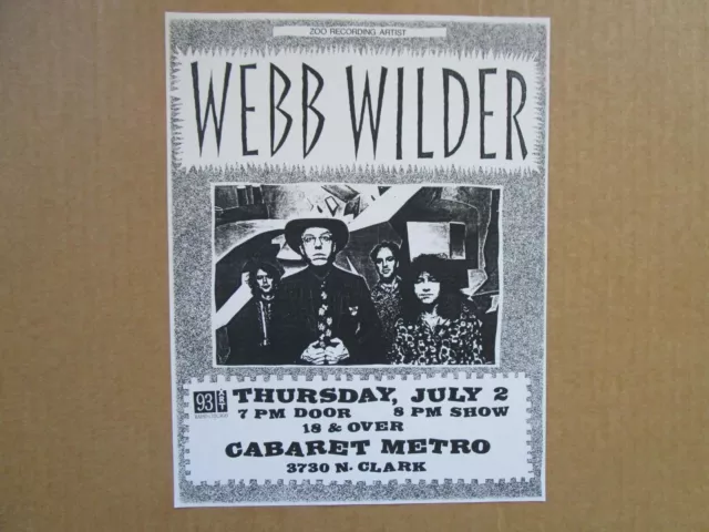 WEBB WILDER @ METRO 7/90 Chicago Gig Flyers Handbills