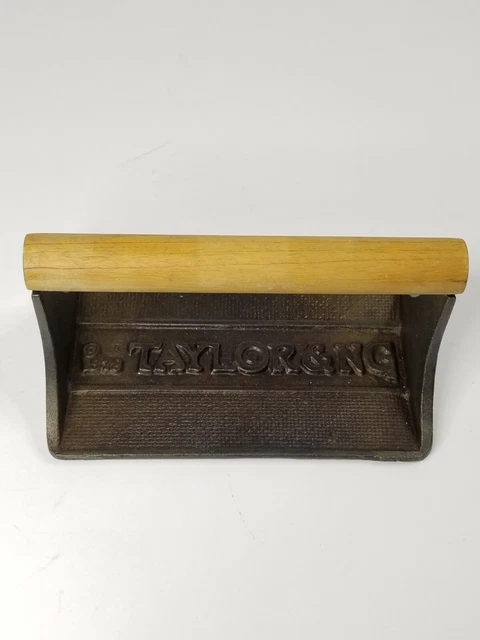 1978 Taylor & NG Cast Iron Wood Handle Pig Design Heavy Duty BACON PRESS