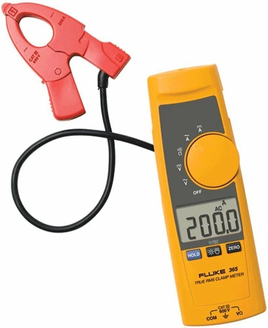 Fluke 365 Detachable Jaw True RMS AC/DC Clamp Meter, 200 A
