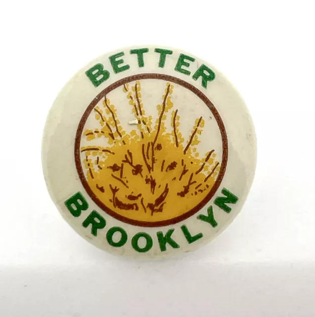 Rare Vintage 1950s Pinback - Better Brooklyn - NYC New York Pin Button Badge