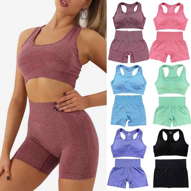 Donna Yoga 2 pz/set Sporstwear Senza cuciture Reggiseno Top Abiti Con