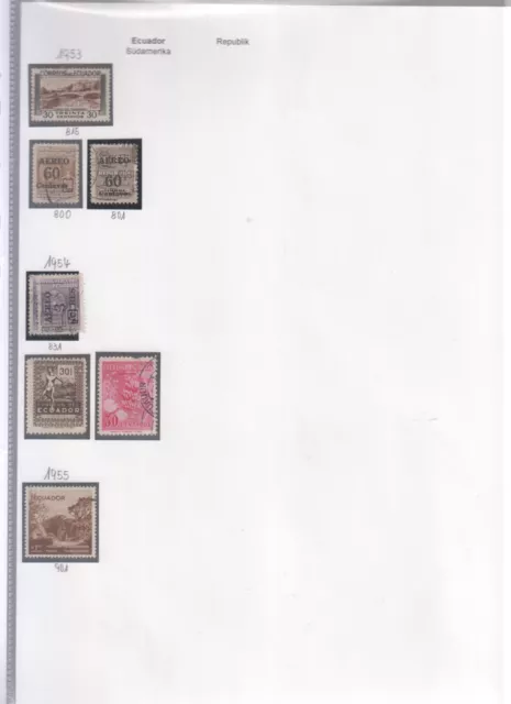 0648 - Ecuador - Lot aus 1953 - 1965    gestempelt/postfrisch