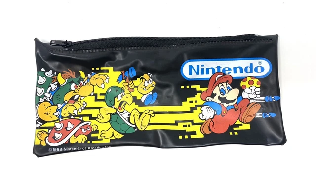 VINTAGE 1988 NINTENDO Super Mario Bros Bowser Goomba Pencil Case School ...